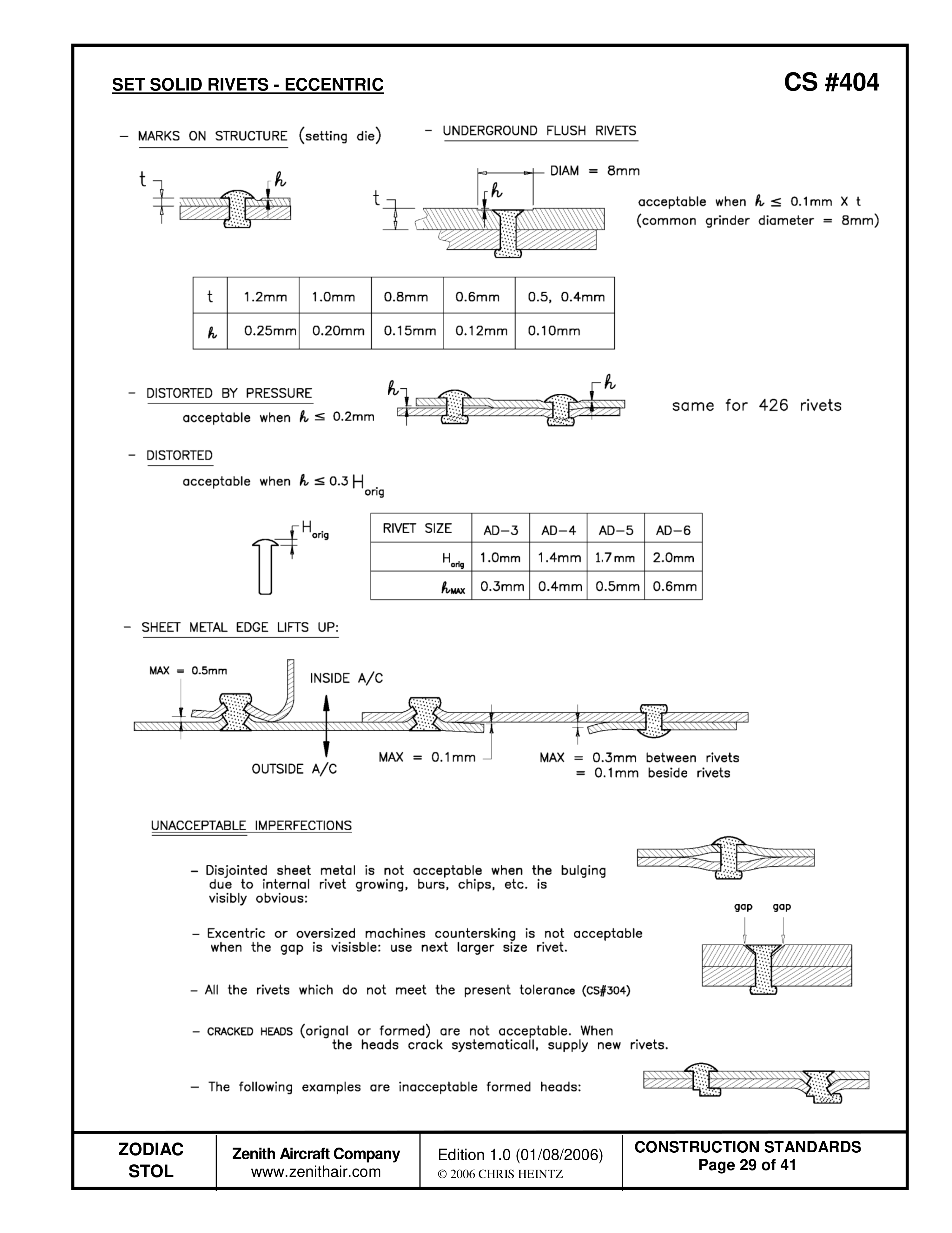 Смещение сплошной заклёпки — CS 404 — оригинальная страница 29